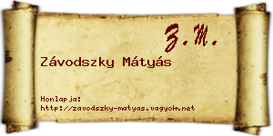 Závodszky Mátyás névjegykártya